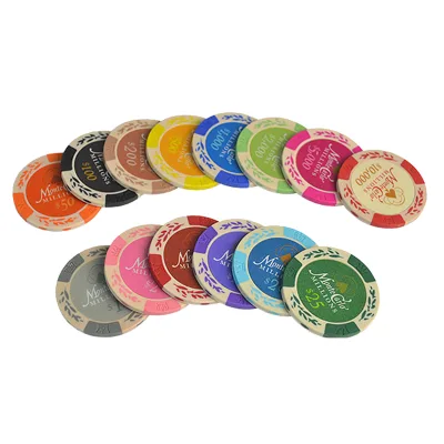 Premium 14 Gram Durable Eco-Friendly Clay Poker Chips with Custom Logo Professional Set Home Casino Games