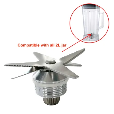 6blade 2L Blender Replacement Blade Assembly Stainless Steel with Sealing Ring, Mixer Spare Parts Repair Shop Wholesale