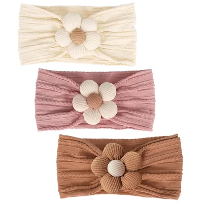Flower Design Girls Nylon Headband Soft Hairbands Hair Accessories for Newborn Infant Toddler Pretty Baby Headband