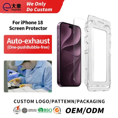 Custom for 18 Pro/Pro Max Tempered Glass 9H Hardness Anti-Spy 2.5D/3D Bubble-Free Screen Protector Installation Frame OEM