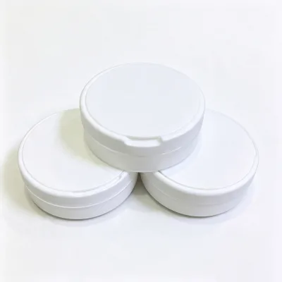 Premium Disposable White Polypropylene Round Magnetic Flip Snus Can for Nicotine Pouch Food Grade Private Label OEM