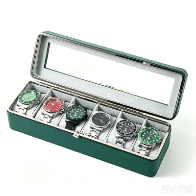 Custom Logo Storage Box PU Leather Watch Multi Grid Dustproof Watch Display Case Travel Watch Organizer Box for Men Gift