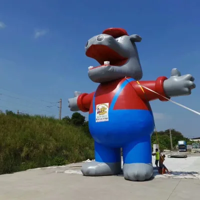Party Advertising Hippo Inflatable Customized 10m Length Event Decoration Inflatable Hippo Model Inflatable Cow Head Red Horse
