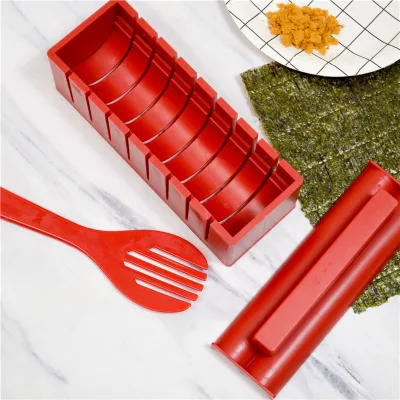 ESTICK All-in-one Prep Toolkit DIY Sushi Mold Set Square/Round/Heart-Shaped Molds Universal Version HIPS Material for Hotel