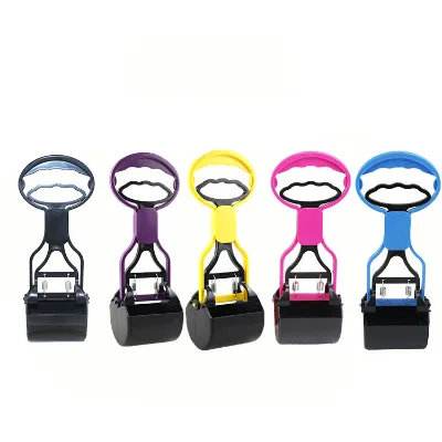 Plastic Portable Pooper Scooper Long Handle for Dogs Cleaning Tool Plastic Pet Poop Picker Poop Collector for Dog