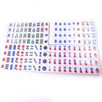 Custom Malaysia Singapore Mahjong Acrylic 37# Game Gold A1 Mahjong Tiles with Large-size Fa Character Durable Entertainment