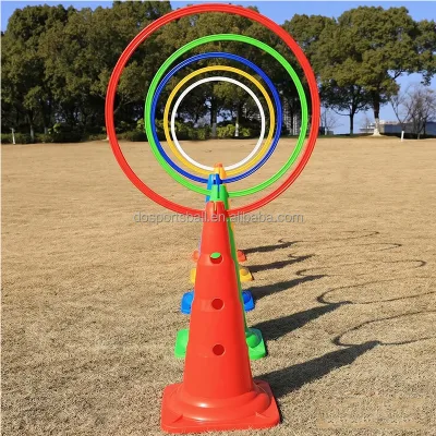 52cm Marker Cones + 40cm Agility Rings Bundle-Durable PE Material Eco-Friendly Outdoor Soccer & Basketball Training Gear