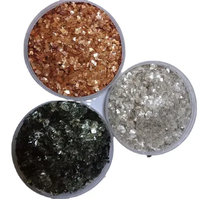 Muscovite Bulk Metallic Mica Flakes 1-2mm All Colors for Coating Applications with White Gold Black Red Green