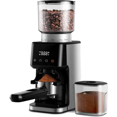 New 51 Grinding Settings CE CB Espresso Drip French Press Finest Electric Conical Burr Coffee Bean Grinder Stainless Steel