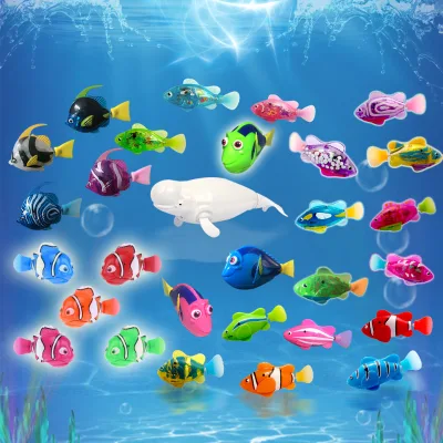 Wholesale Baby Kids Toddlers Light up Toys Led Plastic Flashing Babies Bathing Toys Led Light Electronic Fish Baby Bath Toys