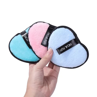 Wholesale Custom logo Private Label Microfiber Makeup Remover Pads Heart Shaped Microfiber Makeup Remover Pads