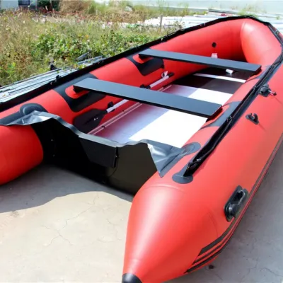 Large Aluminum Hull Inflatable Boats Red PVC Sport Yacht for Fishing 10 Persons Console Speed Use