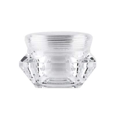 Luxury Acrylic Double Wall Cosmetic Skin Care Face Cream Jar Transparent Square Shaped Cream Jar