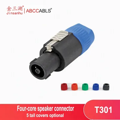 4-Pin Speakon Compatible Male Speaker Connector, 4 Core Audio Plug for Stage Loudspeaker Cable
