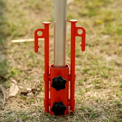 Portable Outdoor Camping Tent Pole Holder Adjustable Awning Pole Ground Anchor Aluminum Alloy Fixed Bracket Stakes for Tent