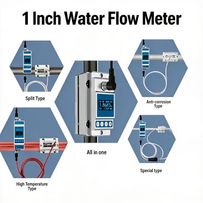1-inch Clamp-type Ultrasonic Liquid Flowmeter, High-temperature Industrial Type, Non-contact Fuel diesel Portable Flowmeter