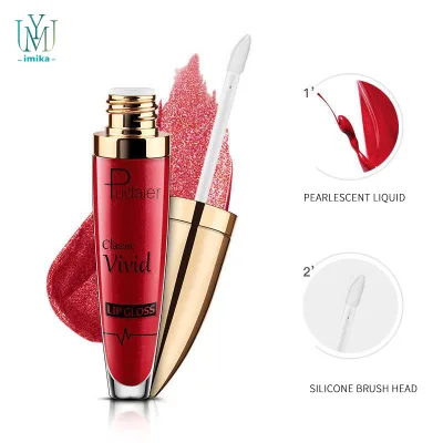 Long Lasting High Shine Shimmer Diamond Glitter Lip Gloss Super Lustrous Non-Sticky High-Shine Metallic Finish Glitter Lip Gloss