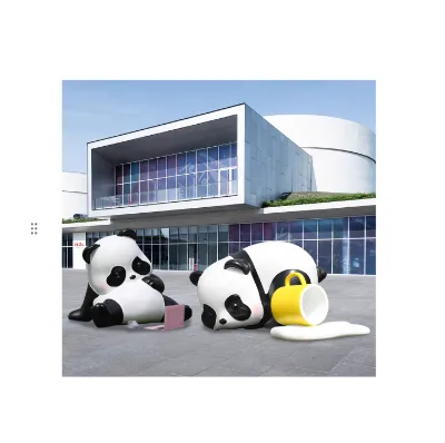 Factory Customized Giant Panda Statue Animal Sculpture for Park Lawn Zoo Decoration for Sale