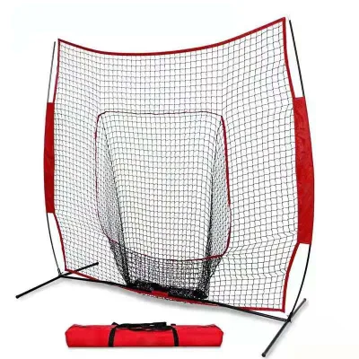 7x7 Bow Style  Baseball and Softball Practice Net Batting Training Net with Carrying Bag