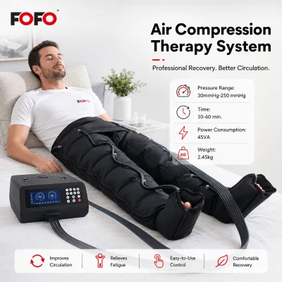 Air Compression System with Overlapping Sleeves for Hospital and Home Care DVT Pump