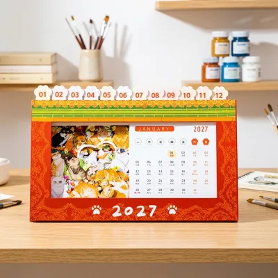 2027 Custom Desk Calendar Factory Direct OEM Logo Printing Low MOQ Small Batch Promotional Business Table Calendar
