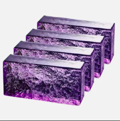 Hollow Water & Ice Pattern Blue Transparent Acrylic Wedding Decoration Square Brick for Landscape Wall