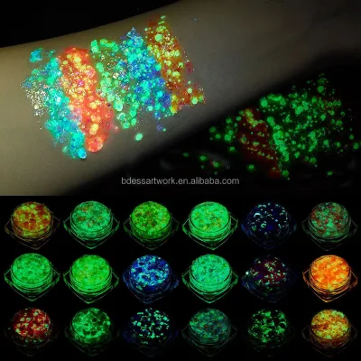 Sparkling Holographic Chunky Glitters Long Lasting Private Label Face Glitter Glow in Dark Body Glitter Gel