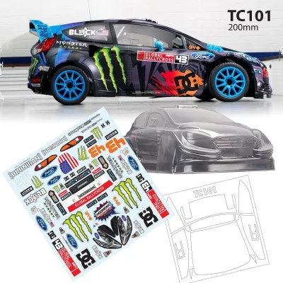 1/10 PC Clear Caeshell RC Car Body With Sticker