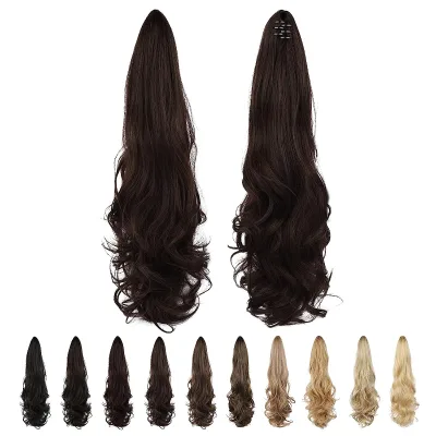 SEIKEA 24#34; Ponytail Extension Claw Long Curly Wavy Pony Tail Natural Soft Clip in Hair Extension Synthetic Hairpiece for Wome