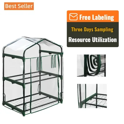 Portable Shelves Greenhouse, Clear PVC Cover Plant Growing Tent for Seedlings Flowers Sturdy Frame, Custom Label & Fast Sampling