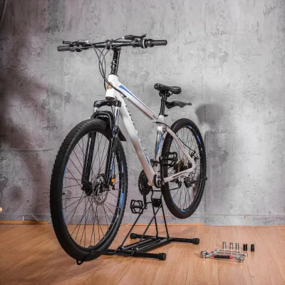 Bicycle Insertion Type Foldable Parking Rack with Road Bike Repair Stand & Indoor Display Stand