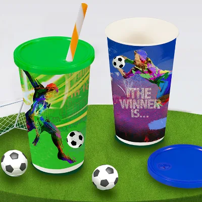 Good Quality New Print Freezing Well Empty 16OZ / 22OZ  White  World Plastic Cup with Lid and Straw  Use for Cola coke