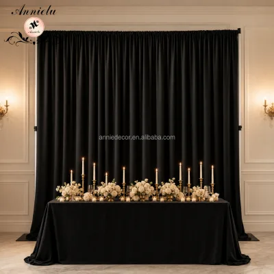 ANNIELU Blackout Drapes Backdrop Fabric Opaque Draping Curtains Matte Finish Wrinkle Resistant for Wedding Banquet Stage