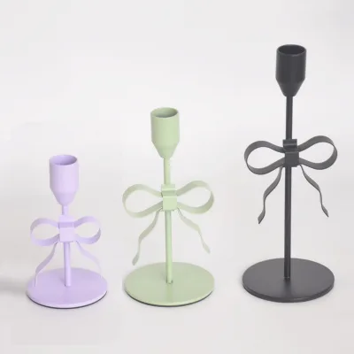Green Metal Candle Holder With LED Candle