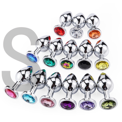Diamond Decoration Aluminum Anal Plug Sex Toys Butt Plug Anal Dilator for Male and Female