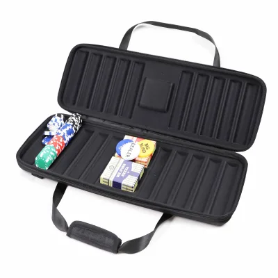 Custom Portable Carrying Las Vegas Casino 500 Poker Chips Set Case Box, EVA Poker Chips Case