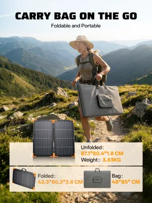 CARRY BAG on the GO Camping IP67 Waterproof Light Weight Material AF-SA100 Monocrystalline Silicon Foldable Solar Panels