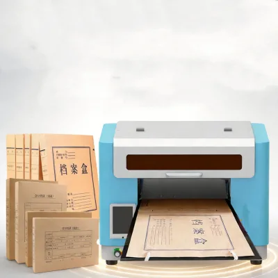 Small UV Digital Direct Print Machine for Kraft Paper Archive Box File Folder Cover Back Text Printing