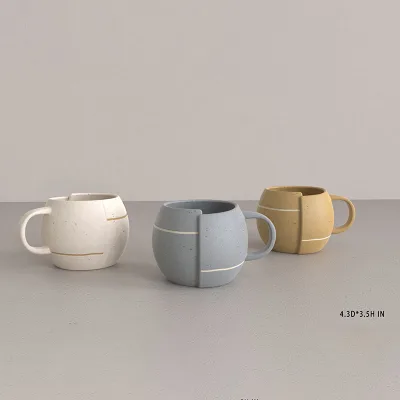 Ceramic Cup Shape Plant Pots Small Desk Top Decoration Succulent , Cactus Pot ,Three Color
