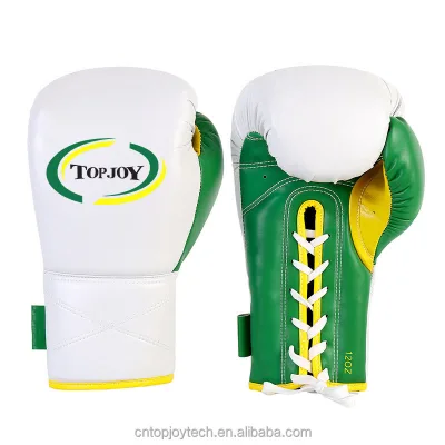 HotSelling 16oz Pro Fit WristSupport Custom logo Leather ShockAbsorb Padding Training Sparring Lace up Boxing Gloves