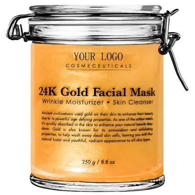 24K Gold Facial Mask Rejuvenating Anti-Aging Face Mask Face Mask for Flawless Skin Reduces Fine Lines & Wrinkles Clears Acne