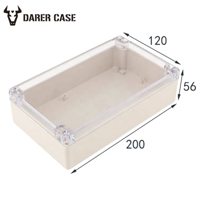 DE142 200*120*56mm Abs Waterproof clear Enclosure Box Ip65