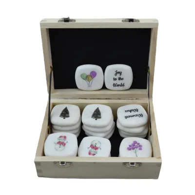 High Quality and Customized Marble Gifts Beautiful Double Printing Marble Stones With Color Printings