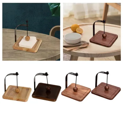 Wooden Tissue Box Holder Tabletop Napkin Storage Rack Restaurant Desktop Paper Organizer Home Decoration Accessory