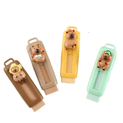 Linda 2024 Capibala Eraser Student Drawing Exam Eraser Creative Cartoon Modeling Push Eraser