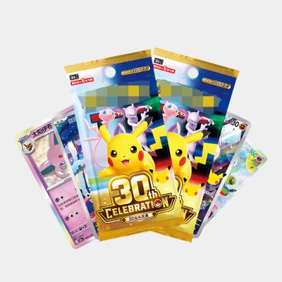 30th Anniversary Booster Pack Full Foil 6 Cards Includes 1 Pikachu Variant & FUR Rare Mew Mewtwo Ex