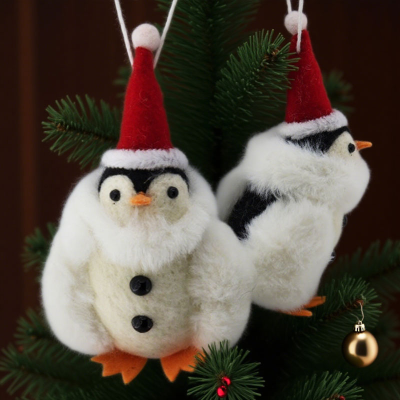 High Quality Cute penguin with Pom-pom Hat Hanging Decoration for Xmas Parties Ornament DIY Xmas Hanging Holiday Party Decor