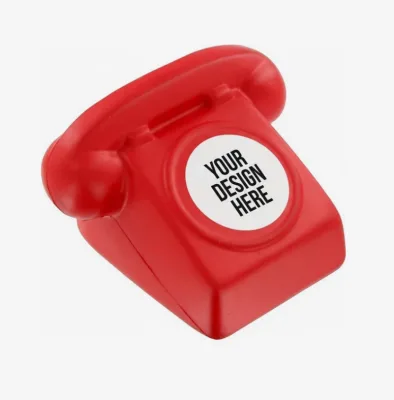 Customizable Rotary Phone Stress Toy Squeeze Reliever Fidget Logo Printing Soft PU Office Desk Anxiety Anti Stress Novelty