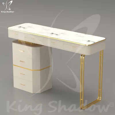 New Design Luxury Nail Salon Furniture Cheap Pedicure Table and Chair Mesa Manicura Profesional