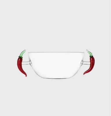 Wholesale Custom Glass Salad Bowl Vegetable Tableware Fruit Creative Fruit Glass Bowl